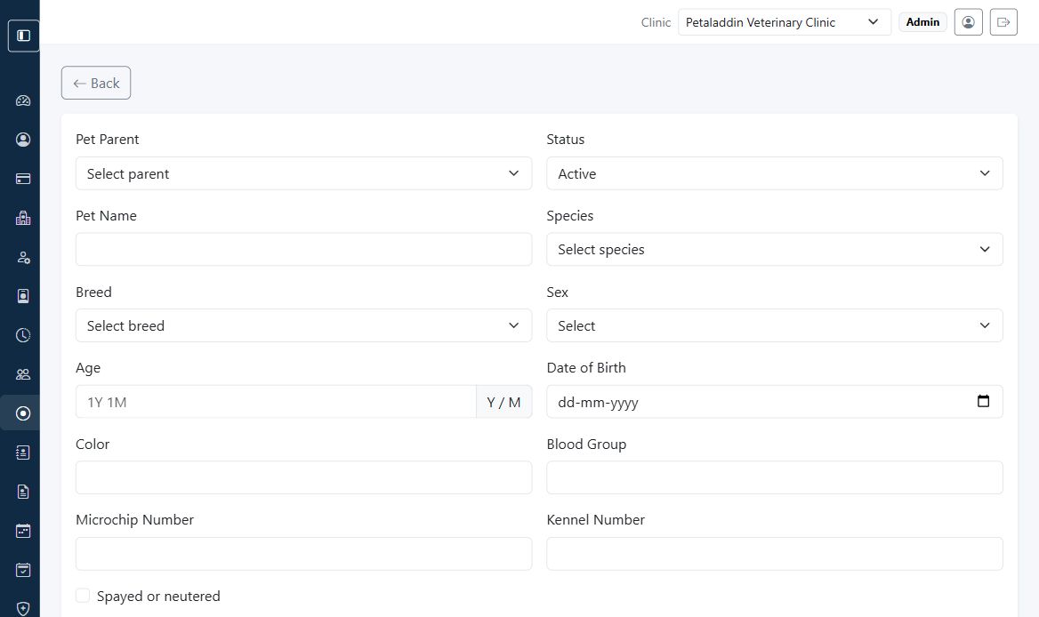 Create pet screen